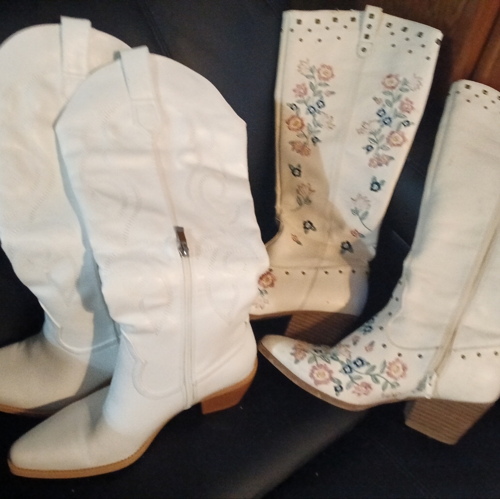 White and Cream Women's Boots
